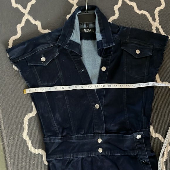 Akira maxi dark denim dress. - Picture 3 of 5